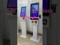 Kiosco de auto-encomenda com scanner de código de barras e impressora térmica