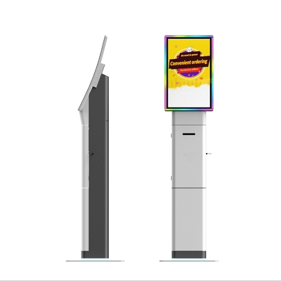 23.8 polegadas de fast food auto-serviço quiosque de pagamento stand de chão de tela sensível ao toque quiosque com software POS
