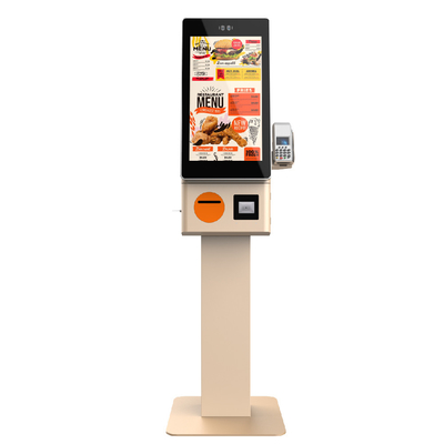 23.8 polegadas Toque em pé livre Self-service Quadro de pedidos de comida Restaurante interior Terminal de pagamento