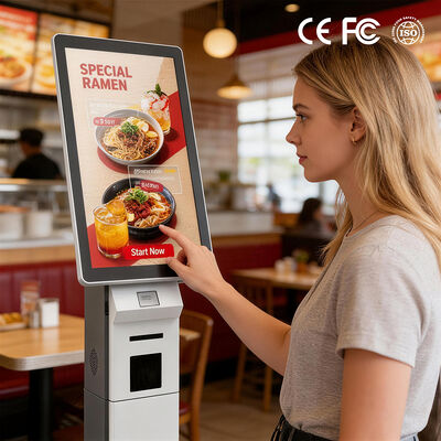 Terminal de auto-encomenda comercial inteligente Quiosque de auto-atendimento para cantina de fast food